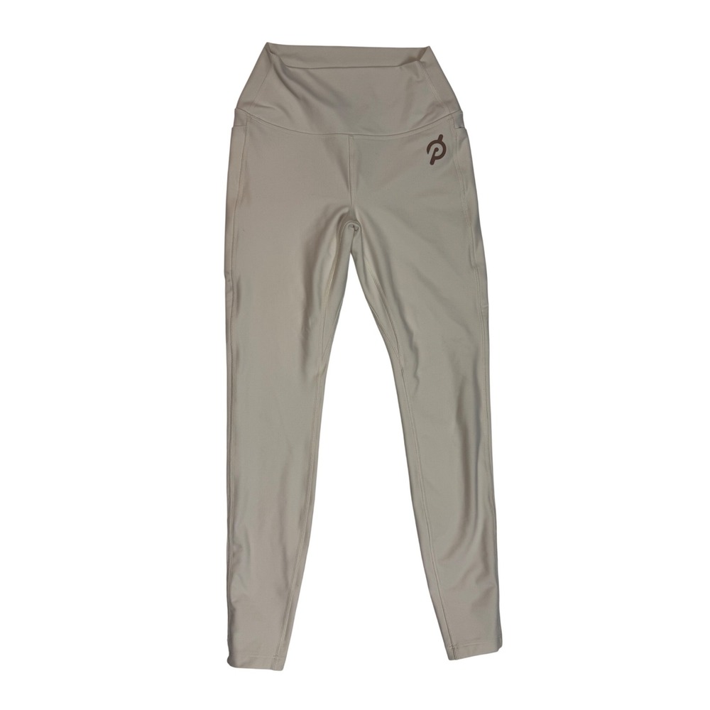Peloton Leggings High Waisted Athletic Cream Side Pockets XS